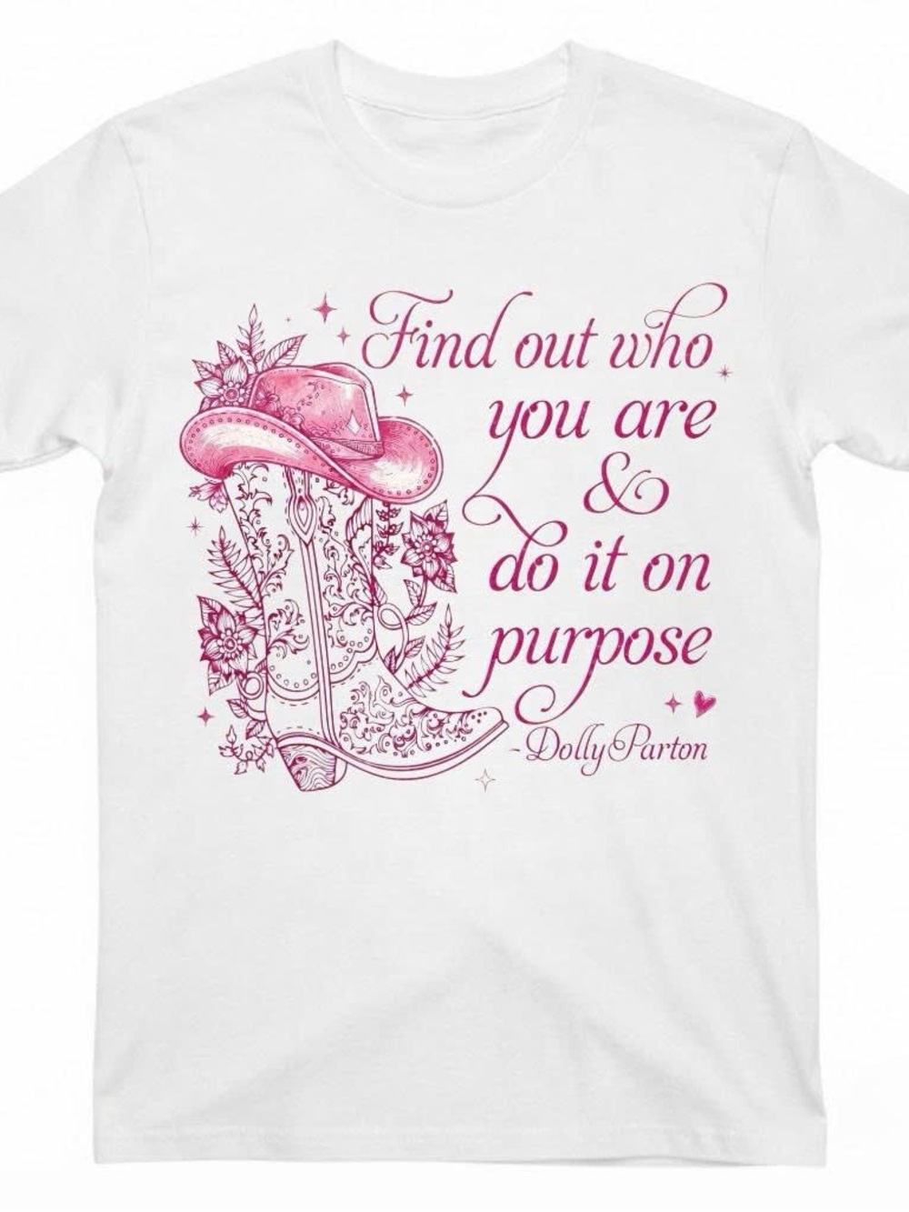 Gildan White Dolly Parton Pink Graphic Tee